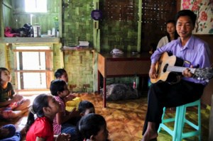 Elijah on guitar