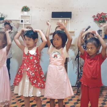 Children praising at Sunday School