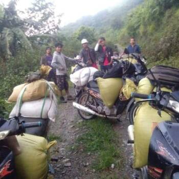 Delivering food supplies in the Chin Hills