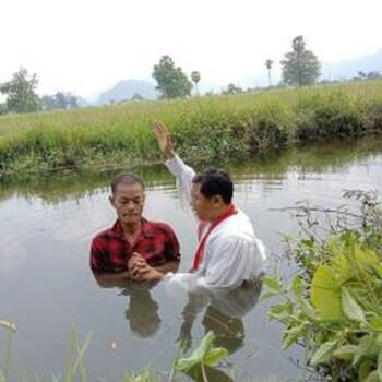 River baptism in Karen State