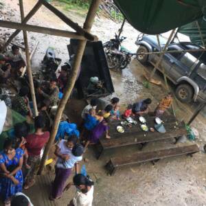 Sharing food with Yangon neighbors