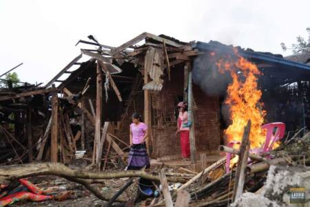 Airstrike damage in Lashio