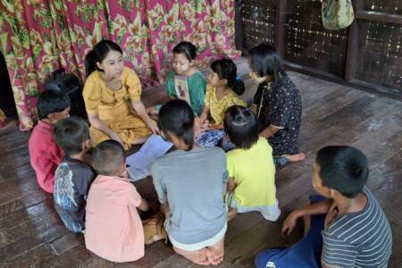 Children_s Bible study Karen village