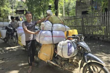 Delivering supplies in Chin Hills