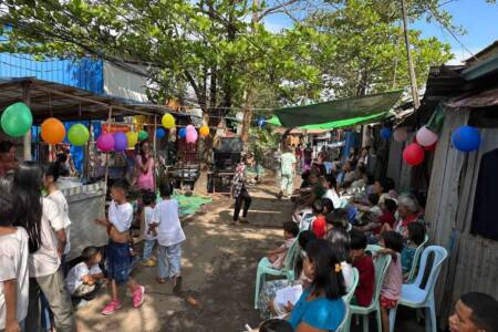 Christmas event in Yangon neighborhood