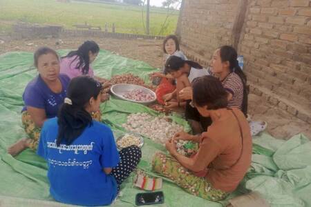 Preparing Christmas meal Karen village