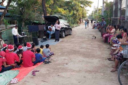 Sharing the gospel in Yangon neighborhood