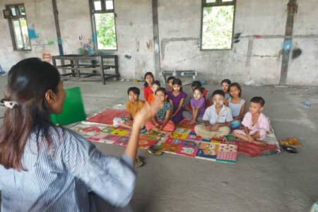 Sunday school class for children Yangon