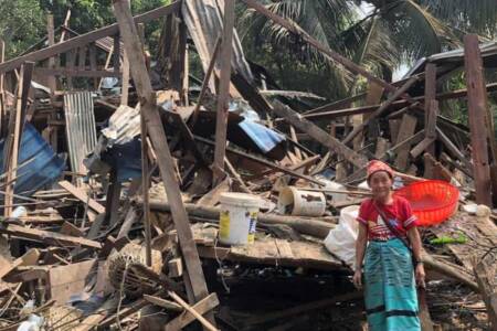 Building bombed by junta air strike