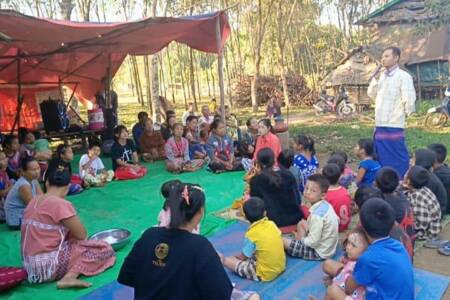 Open air church service Karen State