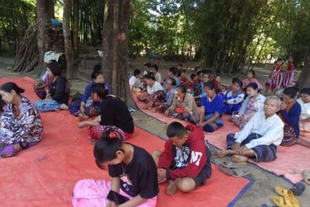 Praying under the trees