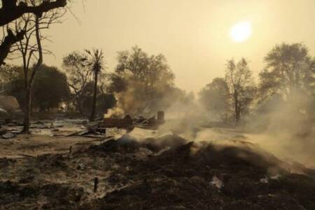 Village burned down by junta