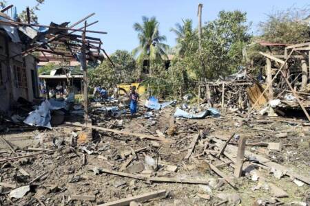 Sagaing village damaged by junta airstrike