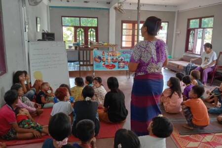 Children_s home Bible study session