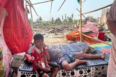 Earthquake victims in Mandalay