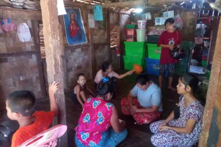Praying for leper family