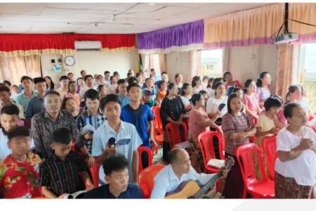 Yangon neighborhood church service