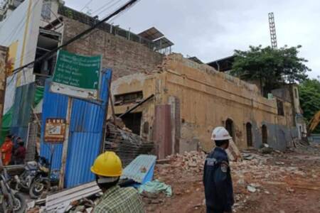 Collapsed building in Mandalay