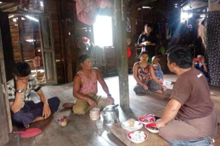 Sharing the Good News with Karen village family