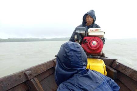 Crossing the sea to lead a village in worship service