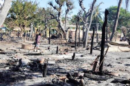 Junta burned down homes Mandalay region