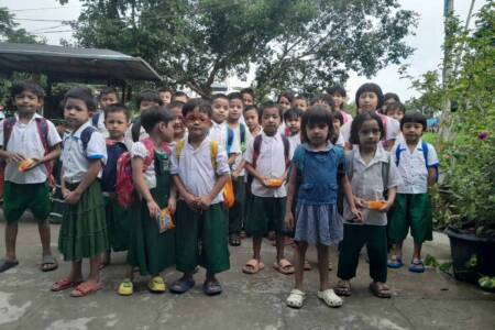 Off to school in Yangon