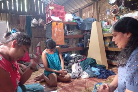 Providing love gift and prayer for Mother and daughter