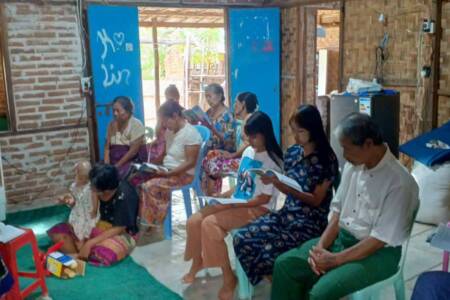 House church service in Bagan area