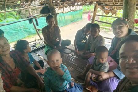 Sharing the Gospel with Karen village family