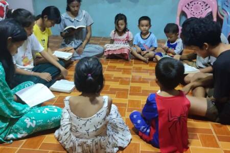Small childrens Bible study group