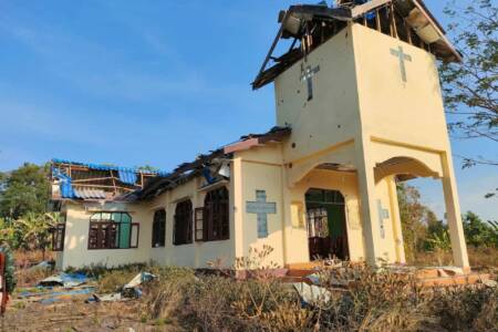 Church damaged by airstrike Church damaged by airstrike