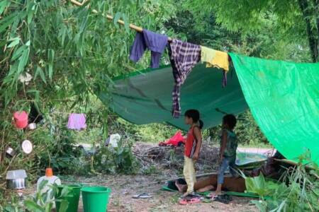 Make shift shelter after airstrike Make shift shelter after airstrike