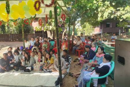 Christmas event in Karen village
