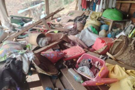 Junta raid damage Sagaing village