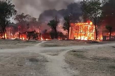 Magway region village destruction