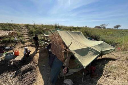 Displaced family Bago region