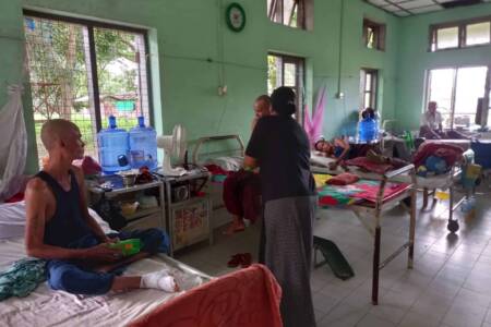 Our chaplain visiting leprosy patients