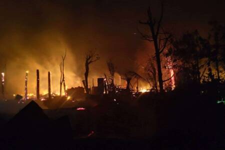 Sagaing village burned down